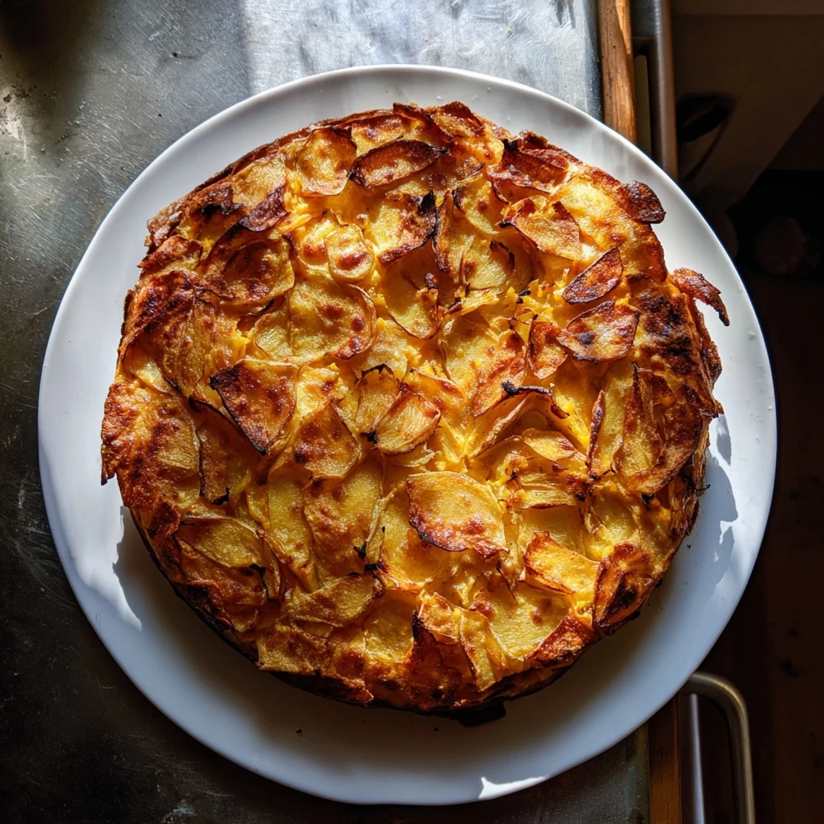 Golden-brown potato crust quiche filled with roasted butternut squash and savory sage.