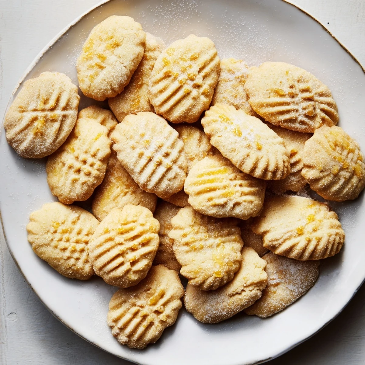 Homemade Classic Shortbread Cookies arranged neatly, tasting warmly of vanilla and pure butter, perfect with a friend.