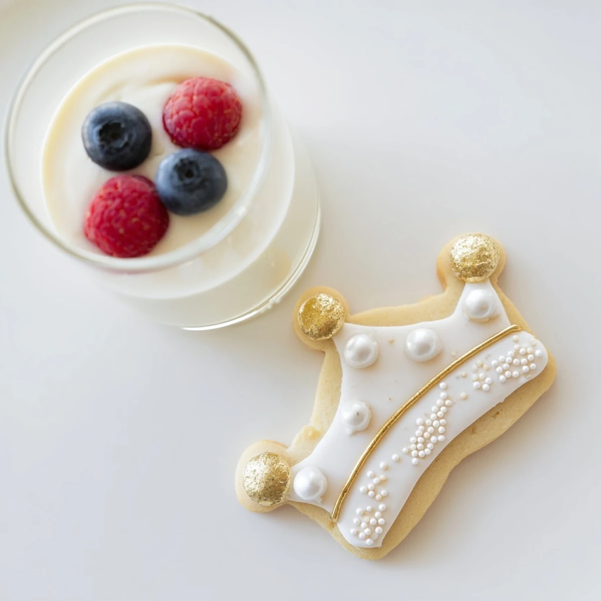 Enjoy a stunning Princess Crown Dessert Tray with creamy mousse and fresh berry jewels for dessert.