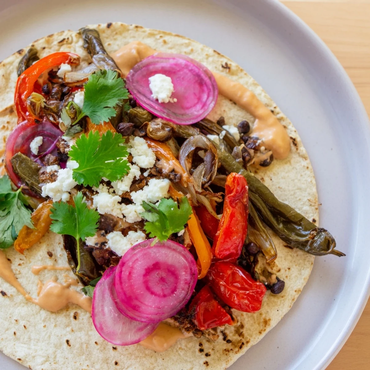 A Southwestern dream: The Desert Bloom Cactus Taco Board shows off warm tortillas filled with vibrant toppings.