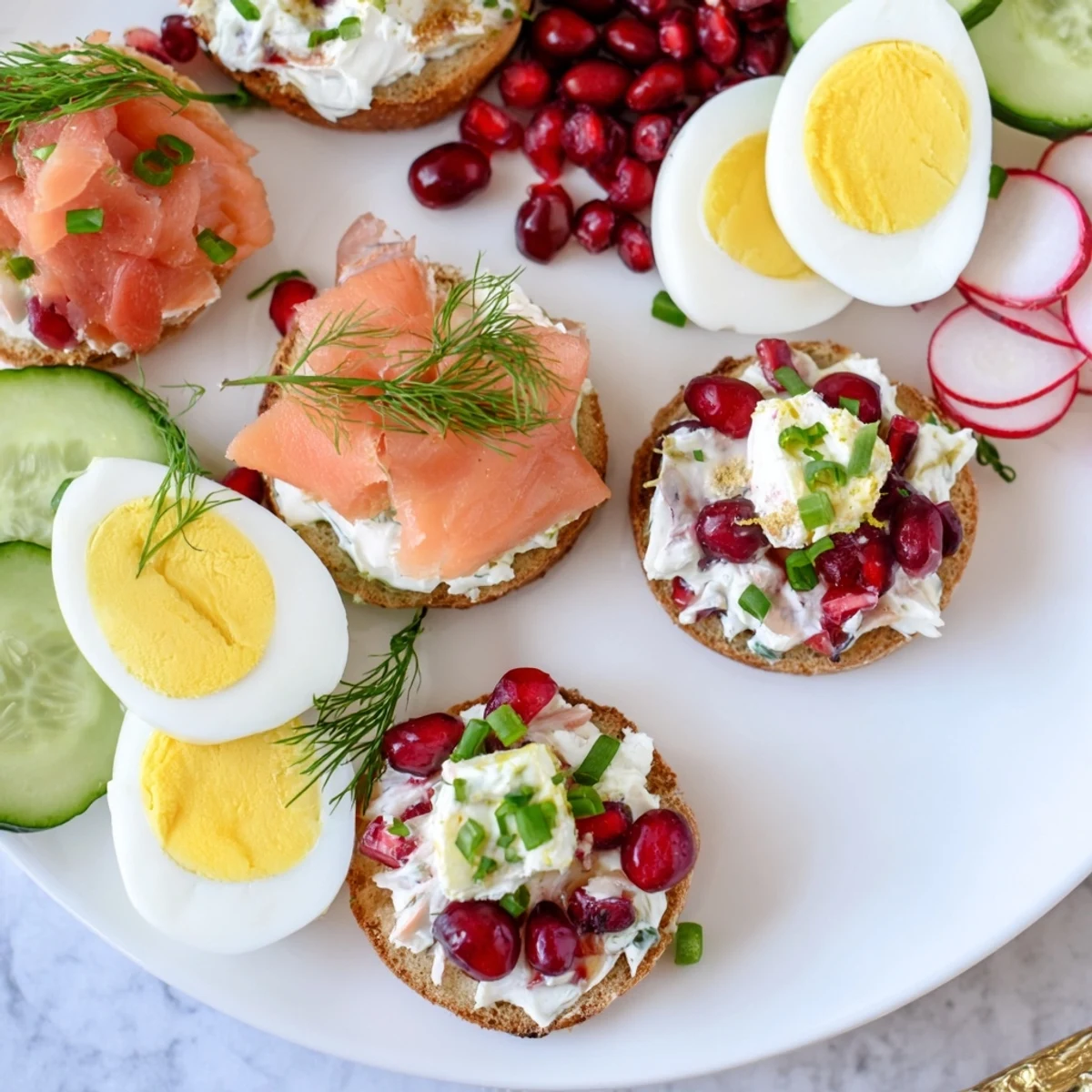 Vibrant Cranberry Sleigh Bagel Board, overflowing with colorful fruits, smoked salmon, and creamy spreads.