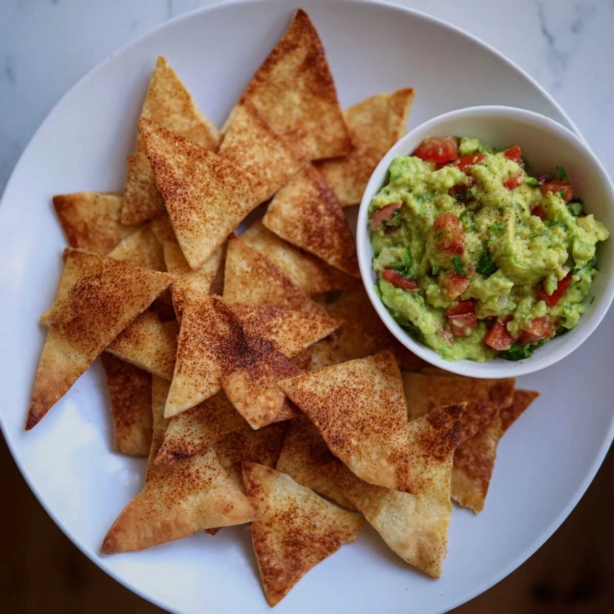 Crispy pita chips and creamy guacamole make this perfect Pita Chips and Guacamole Bowl appetizer.