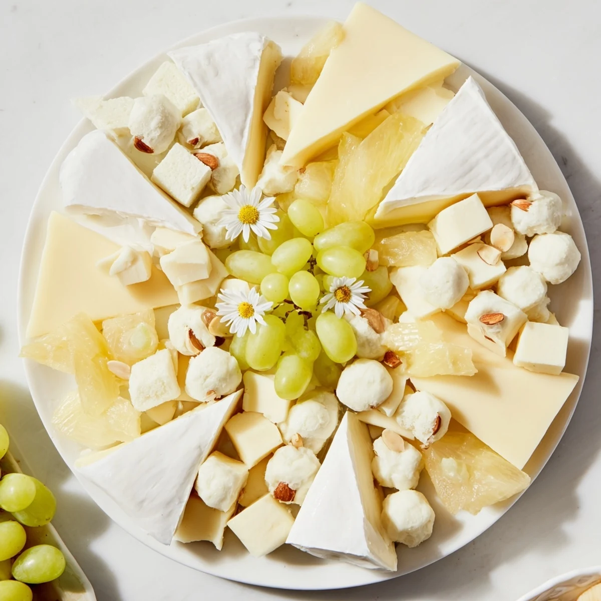 Bridal Shower Bubbly Board: A lavish display of cheese, fruit, and bubbly champagne, perfect for celebration.