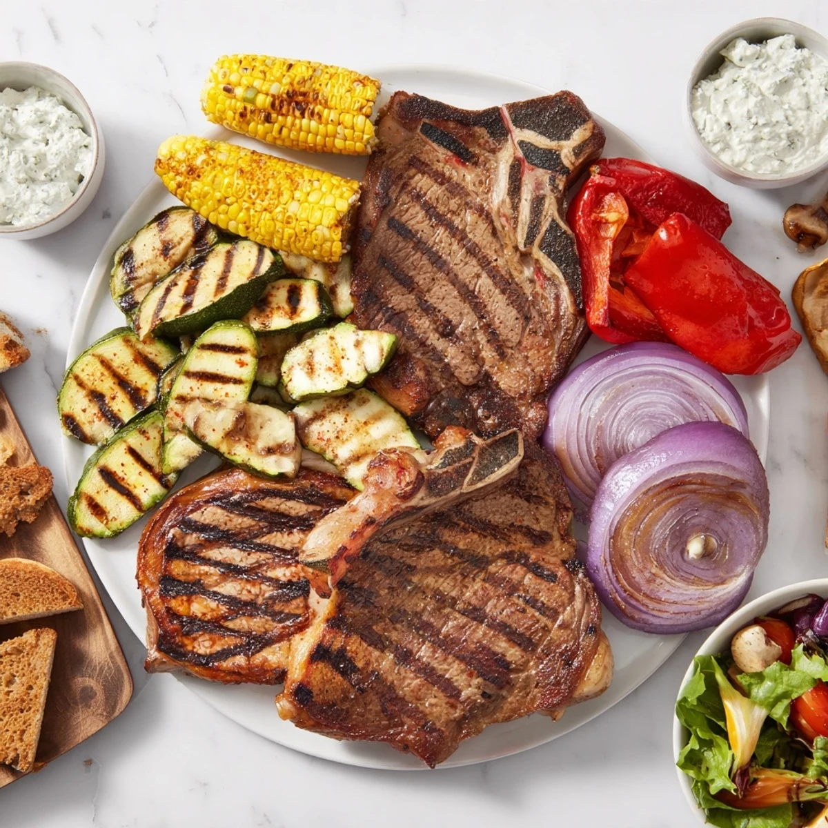 Imagine the smoky aroma of this Backyard BBQ Companion, full of delicious grilled meats and fresh sides.