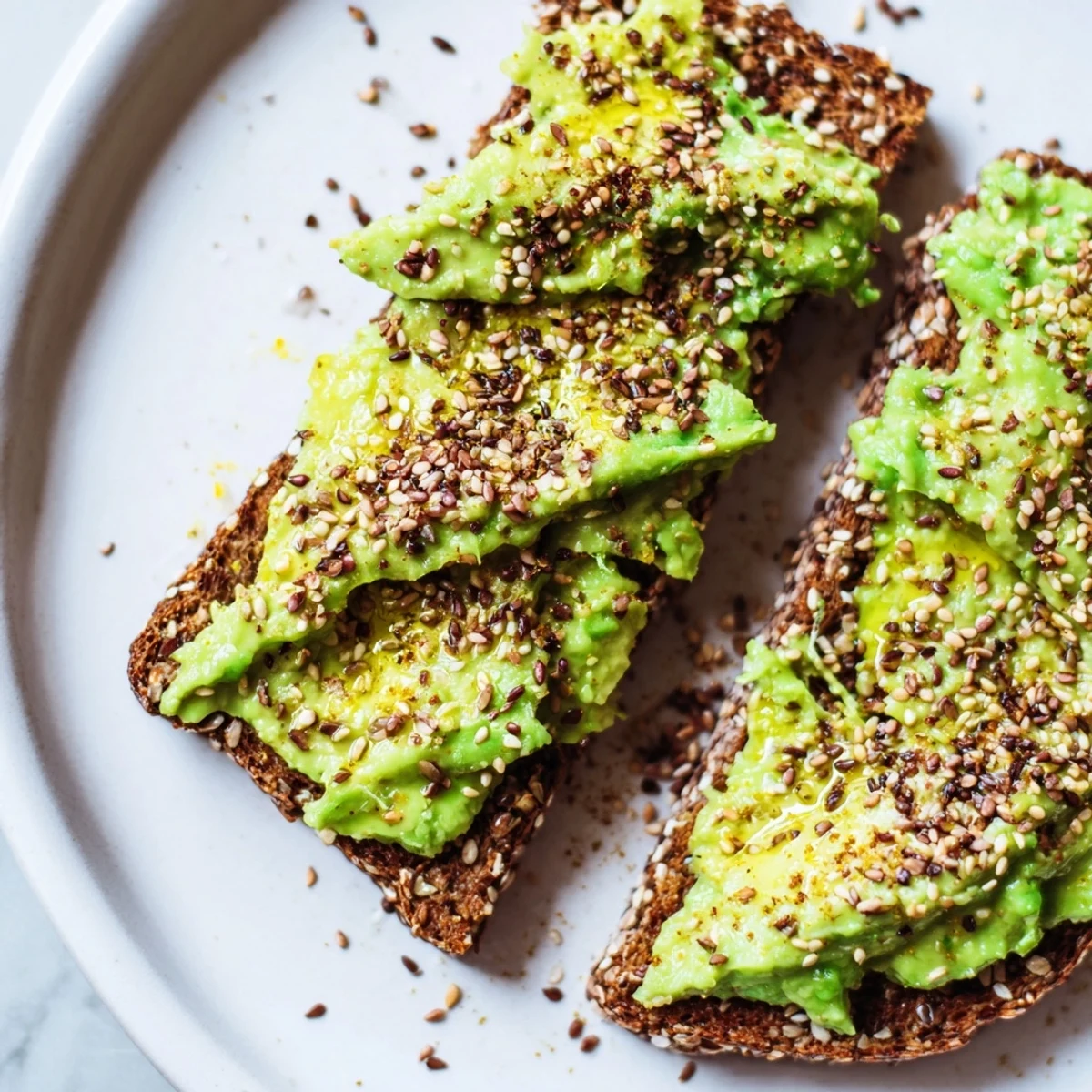 Creamy avocado toast with everything seasoning, a perfect easy breakfast with toasted bread and delicious toppings.