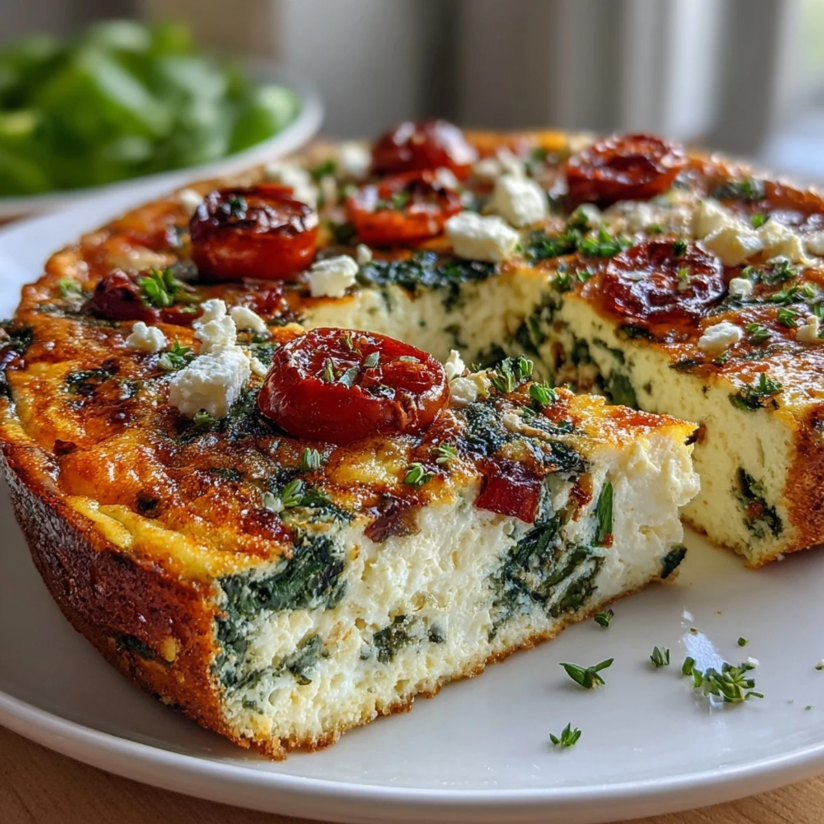Fluffy high-volume egg white frittata bursting with fresh vegetables, herbs, and optional feta, perfect for healthy weight loss.