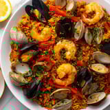Spanish Seafood Paella Dish