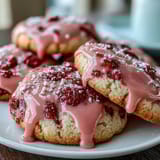 Soft strawberry sugar cookies with pink icing, perfect for spring celebrations and sweet treats.