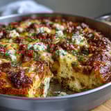 Hearty Overnight Amish Breakfast Casserole with Sausage, Eggs, and Cheese for a Crowd