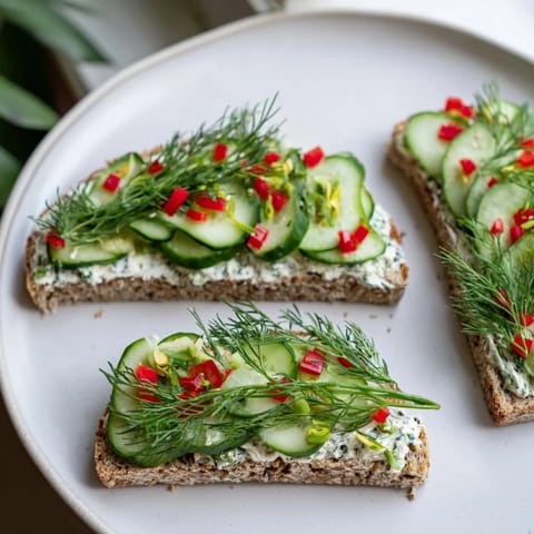 Fresh Cucumber and Cream Cheese Tree Stacks feature vibrant cucumber layered on creamy, herbed cream cheese.