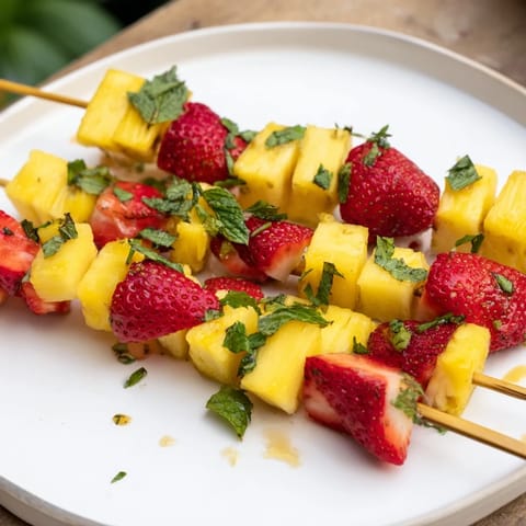 Fruit Skewers Pineapple Strawberries