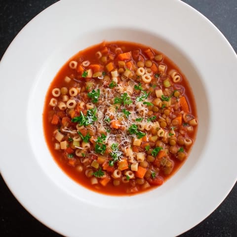 Ditalini Lentil Tomato Broth