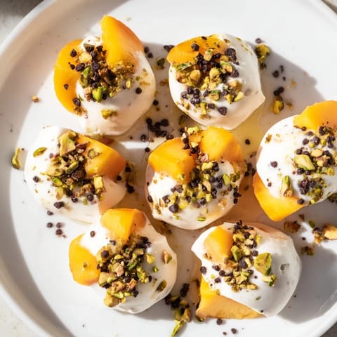 Frozen Peach Yogurt Bites