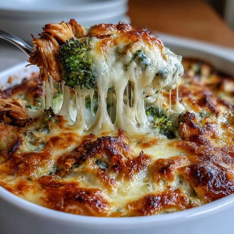 Keto Cheesy Broccoli Chicken Bake with tender chicken, fresh broccoli, and melted cheddar in a creamy low-carb casserole.  