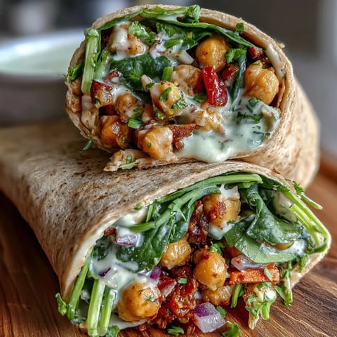 Vibrant vegan coconut curry chickpea salad wraps with creamy curry dressing, crisp veggies, and fresh herbs in soft tortillas. Perfect for a healthy lunch or light dinner.