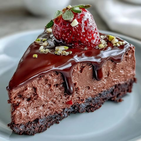 Luxurious Dubai chocolate strawberry cheesecake cups with rich biscuit base and creamy filling, topped with fresh berries and gold leaf.