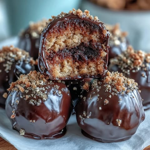 Whimsical chocolate cake pops shaped like pots and decorated with shimmering gold pearls, ideal for holiday parties.
