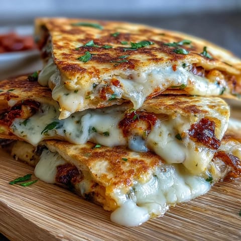 Golden mini quesadilla triangles oozing melted cheese and colorful bell peppers, served with fresh tomato salsa for dipping.