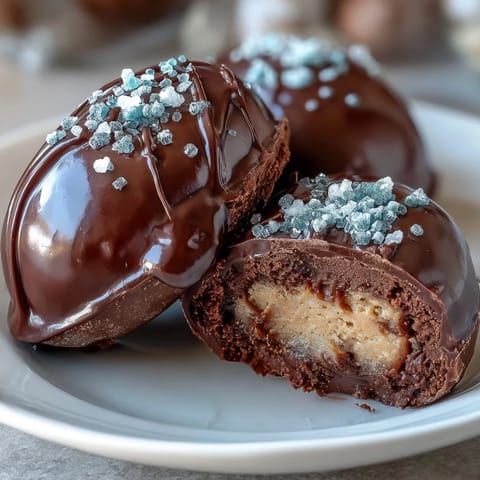 Creamy homemade peanut butter eggs coated in rich chocolate, perfect for Easter dessert tables.