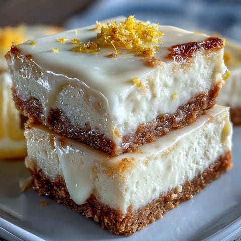 Creamy Skyr Lemon Cheesecake Bars, no-bake, with bright lemon zest.