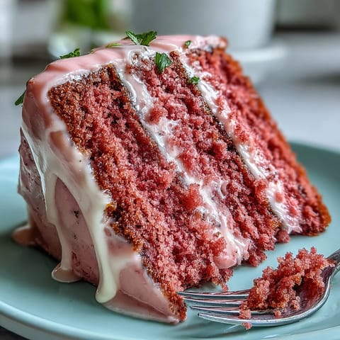 A beautiful Bridal Shower Rosé Velvet Cake, delicately pink with a shimmering gold drip.