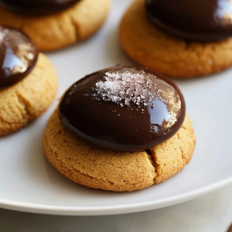Golden-brown 3-Ingredient Peanut Butter Blossom Cookies, ready for gifting and delightful enjoyment.