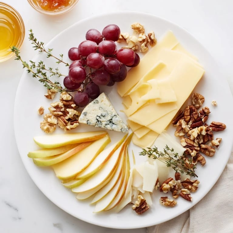 Imagine a vibrant Seasonal Platter: Winter Cabin Cheese Display, complete with fig jam, honey, and crusty bread ready to serve.