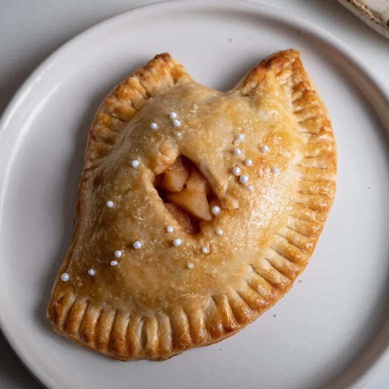 Flaky, golden-brown Mitten Shaped Hand Pies, ready to be enjoyed with a delicious warm apple interior.