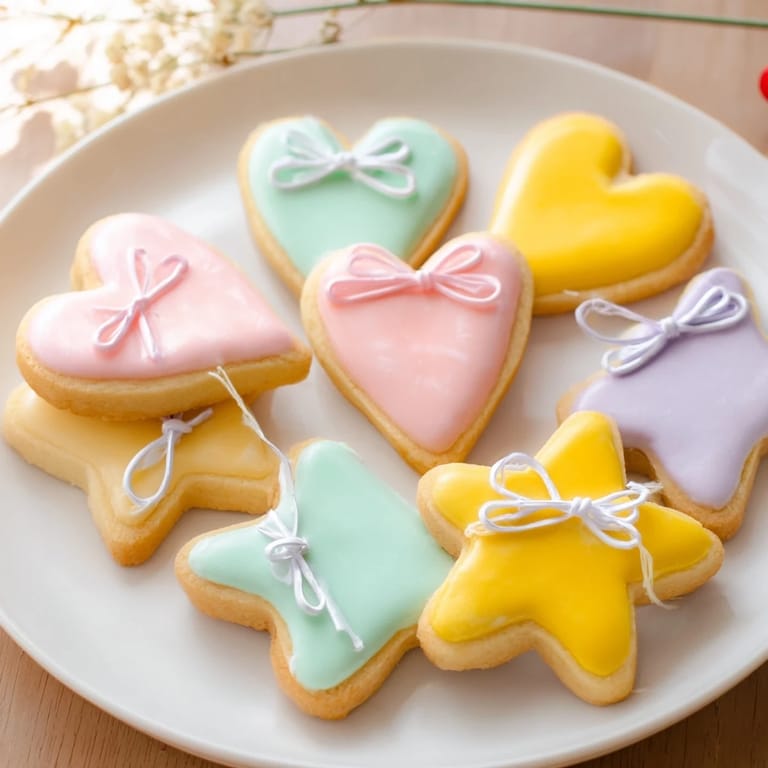 These charming Mignonneries Coeurs et Étoiles, dusted with powdered sugar, await a festive ribbon to complete the look.
