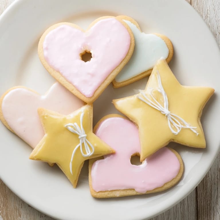 Delicate vanilla essence fills the air around freshly baked Mignonneries Coeurs et Étoiles cookies, ready for gifting.
