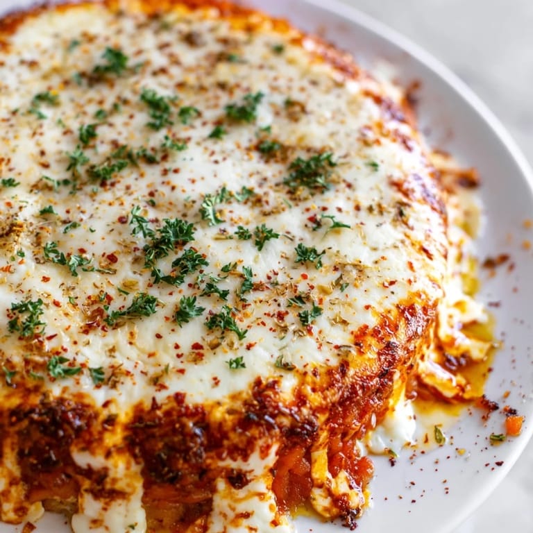 Crispy Rice Cake Cheese Stacks baked on a parchment-lined sheet, golden tops with oregano and garlic powder ready to serve.