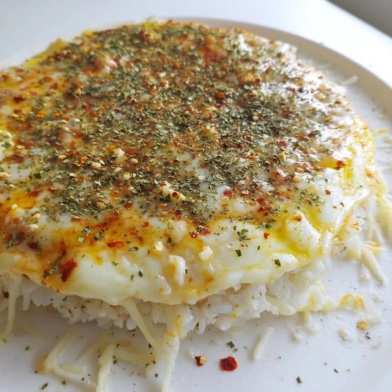 Stacked rice cakes layered with mozzarella and parmesan, baked until crisp and served with optional marinara or pesto dipping sauce.