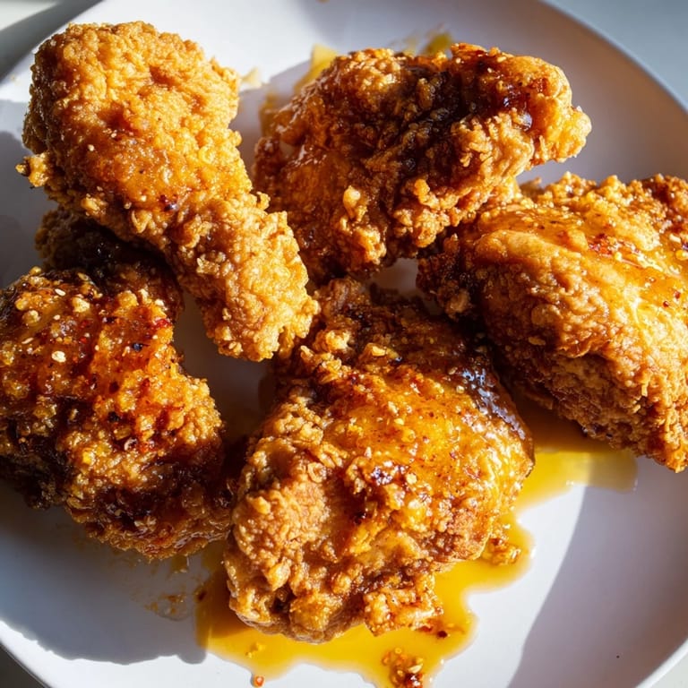 Mouthwatering Hot Honey Butter Chicken platter, glazed and ready for a delicious meal.
