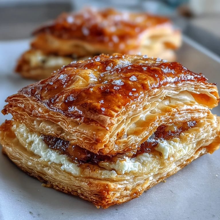 Freshly baked guava and cream cheese pastelitos rest on a cooling rack, their pastry edges crimped and filling peeking through.