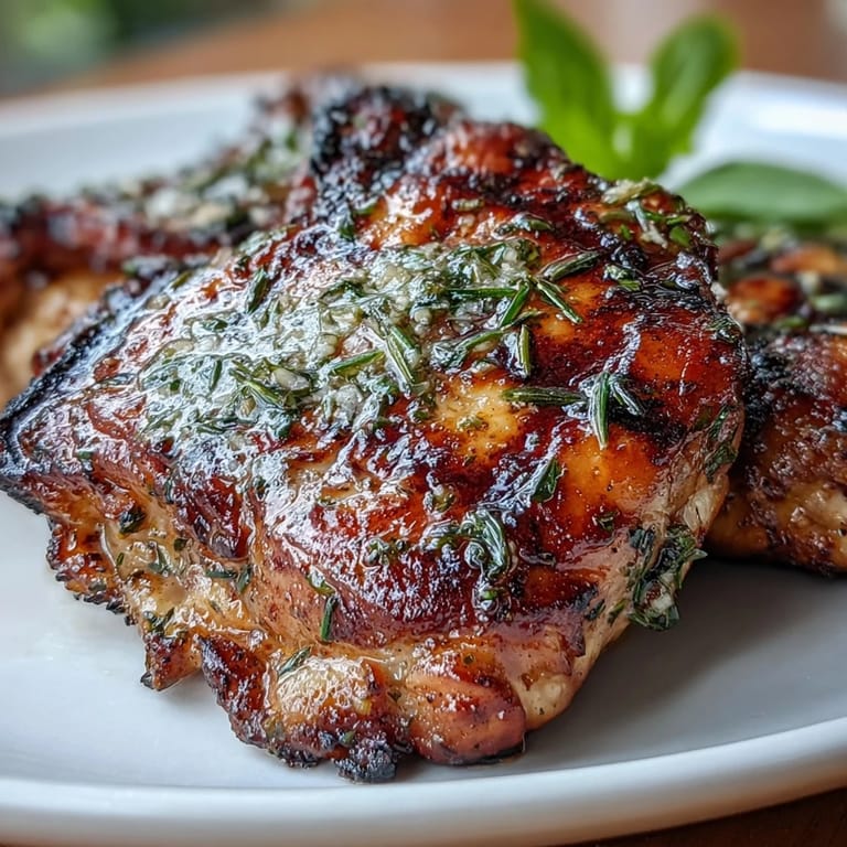 Tender grilled lemon herb chicken thighs alongside a vibrant Greek salad with olives, feta, and crunchy vegetables.