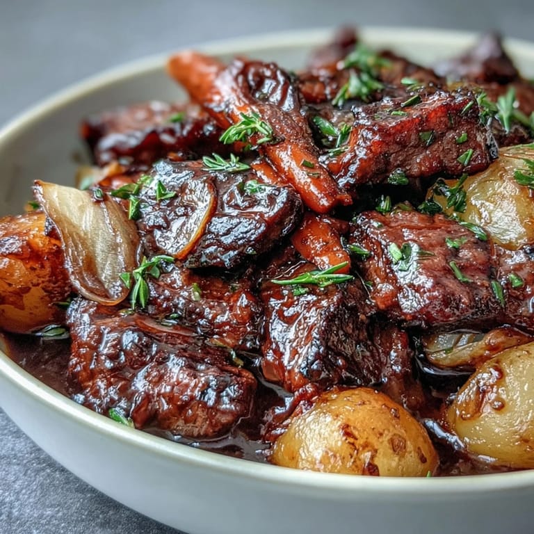 Classic Japanese Nikujaga simmered to perfection with savory-sweet flavors and hearty vegetables.  