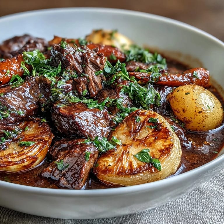 Savory beef and vegetable stew simmered to perfection, ideal for chilly evenings and family gatherings.