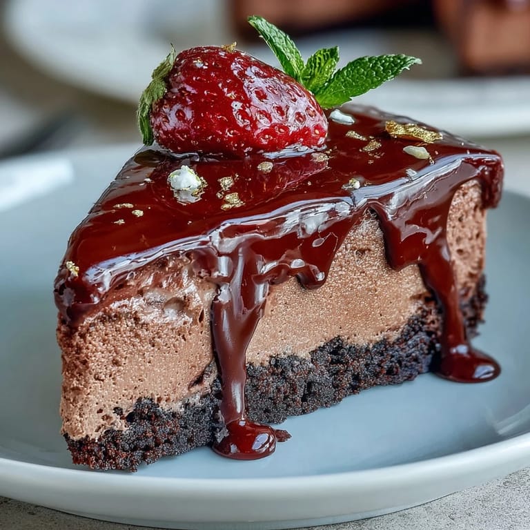 Decadent mini cheesecake cups featuring chocolate crust, velvety cream cheese filling, and strawberry topping—perfect elegant dessert for special occasions.