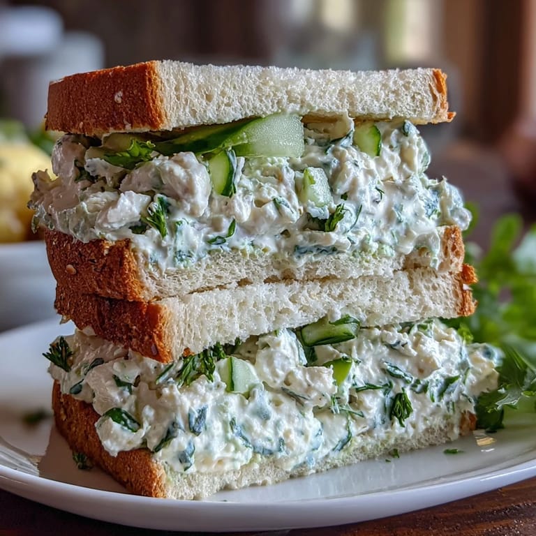 Cream cheese and cucumber Benedictine spread on crustless white bread, cut into neat triangles, a refreshing appetizer for Derby Day celebrations.