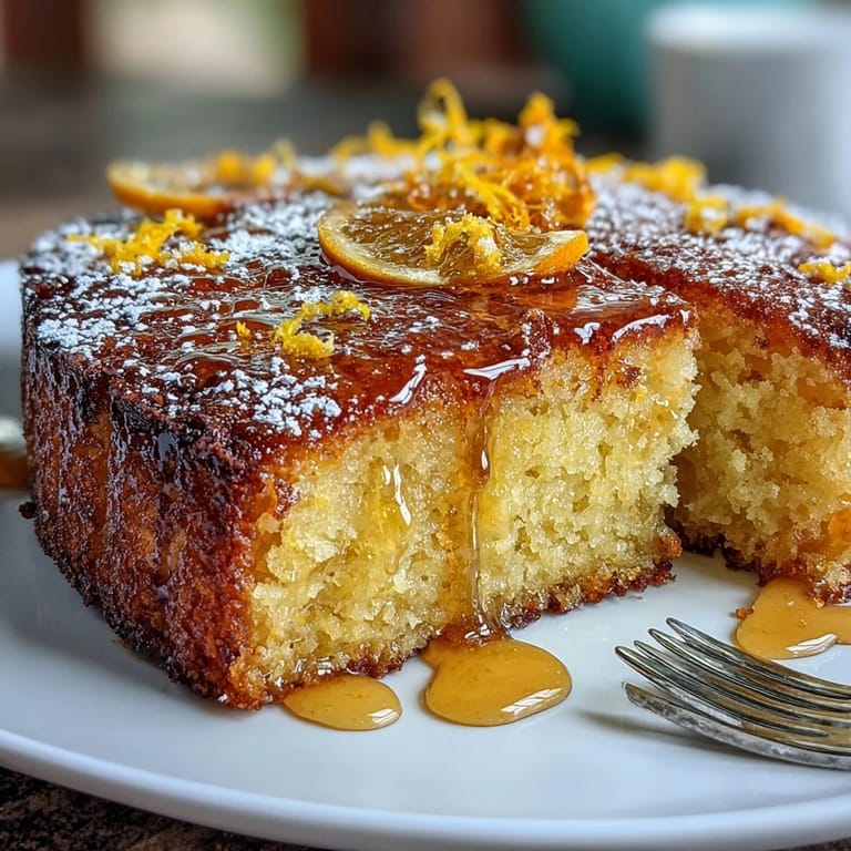 Slices of aromatic orange cake reveal tender crumb and fresh citrus flavor, perfect for an easy dessert or afternoon treat.  