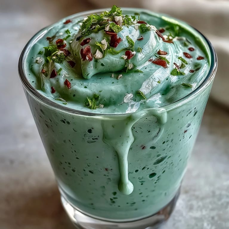 A creamy blend of strawberries, spinach, and banana in a blender, ready to be poured into two glasses for a refreshing drink.  