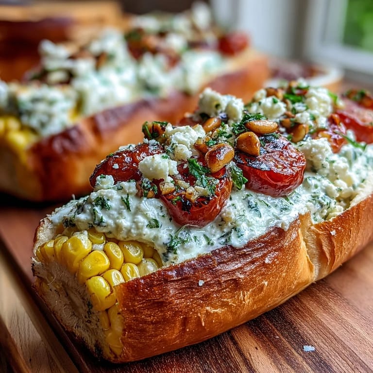 A flavorful, colorful roasted corn and tomato butter board appetizer ready to share.