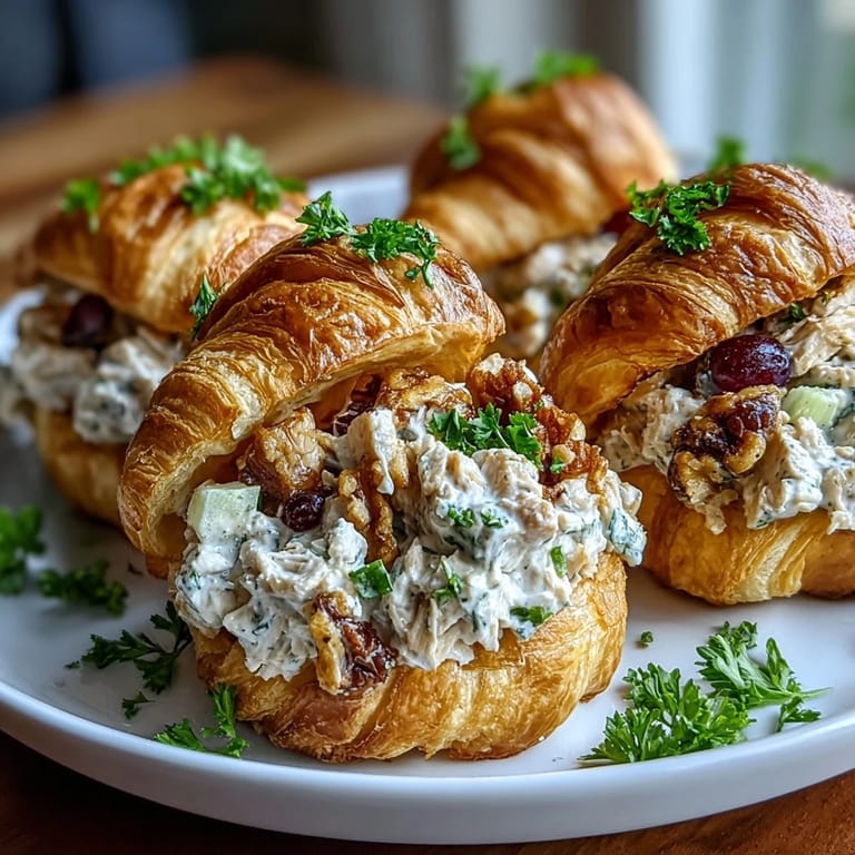 Golden mini croissants brimming with fresh Apple Chicken Salad and a savory dressing.