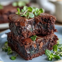St. Patrick's Day Mint Chocolate Chip Brownie Bites with festive green hue and chocolate chips.