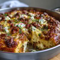 Hearty Overnight Amish Breakfast Casserole with Sausage, Eggs, and Cheese for a Crowd