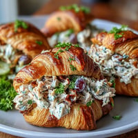 Creamy Apple Chicken Salad Croissant Bites, a delightful appetizer perfect for parties.